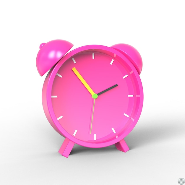 concepto de reloj despertador azul renderizado en 3D para una ilustración aislada
