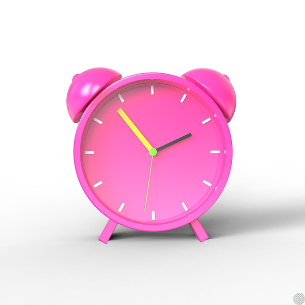 concepto de reloj despertador azul renderizado en 3D para una ilustración aislada