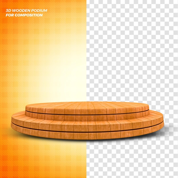 Concepto de render 3d de escenario de podio de madera