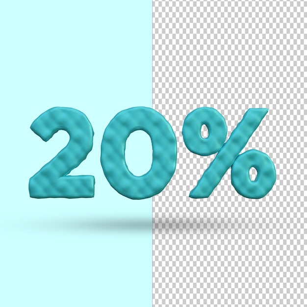 Concepto de renderizado 3D 20 por ciento de descuento Premium Psd