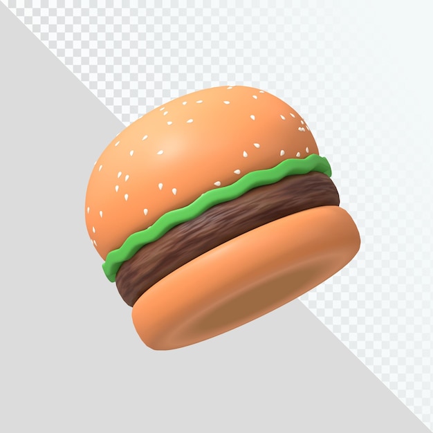 concepto de renderizado isométrico de hamburguesa 3d