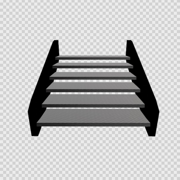 concepto de representación 3d de escalera mecánica negra. adecuado para el diseño de interiores.