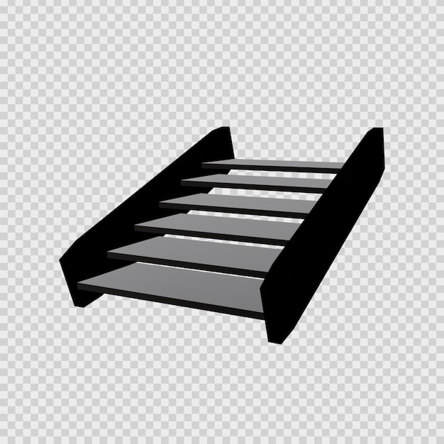 concepto de representación 3d de escalera mecánica negra. adecuado para el diseño de interiores.