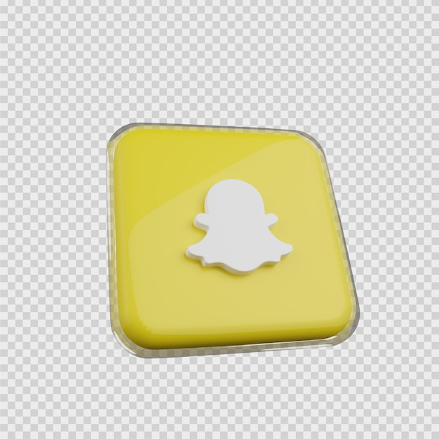 Concepto de representación 3d icono de redes sociales snapchat