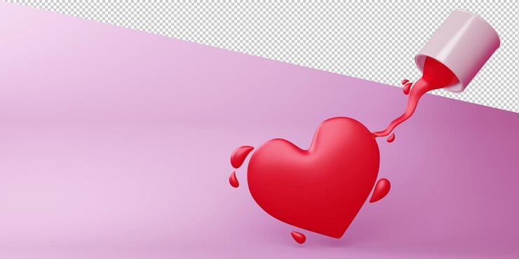 PSD concepto de san valentín con corazones en 3d rendering aislado