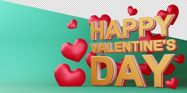 Concepto de San Valentín de tarjeta de amor en representación 3d