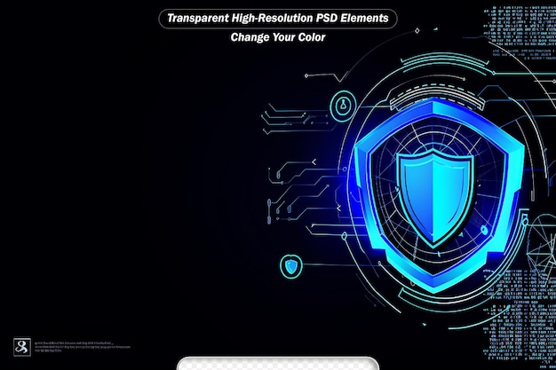 PSD concepto de seguridad clave de protección del escudo