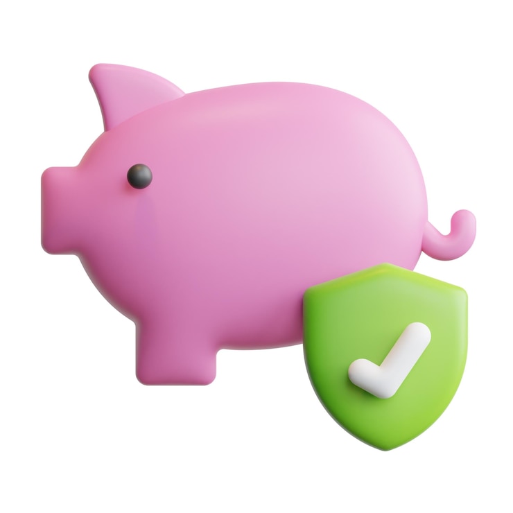PSD concepto de seguro de dinero 3d ilustración e icono de renderizado de alta calidad