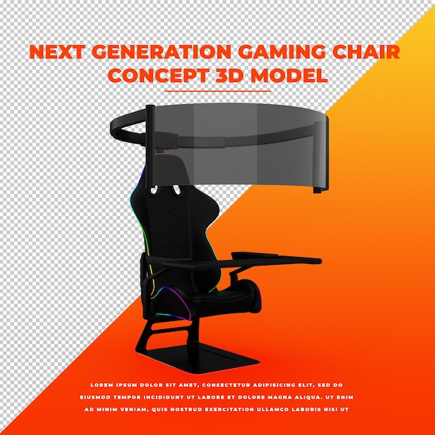 Concepto de silla de juego de próxima generación modelo aislado 3d