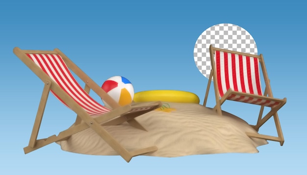 Concepto de sillas de playa de verano para su proyecto.