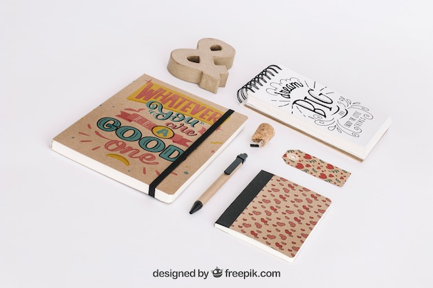 Concepto stationery de cartón