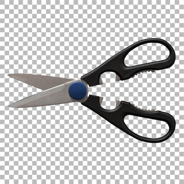 Un concepto único de tijeras polivalentes aisladas en un fondo plano muy adecuado para su uso en la mayoría de los proyectos de cocina