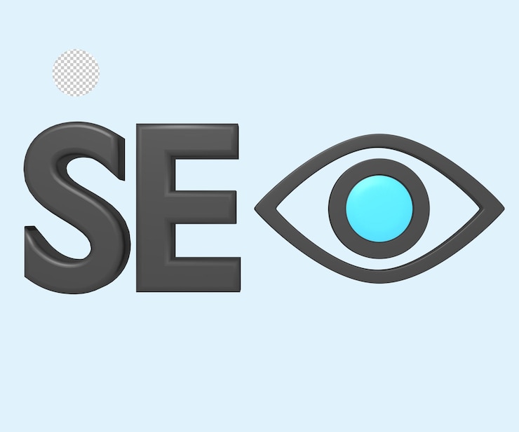 PSD concepto de usuario de búsqueda de ojos seo