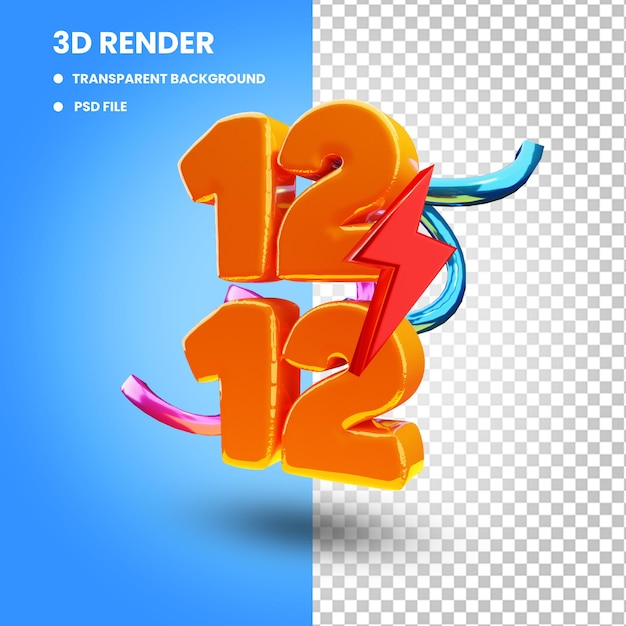 PSD concepto de ventas 1212 fondo transparente de representación 3d