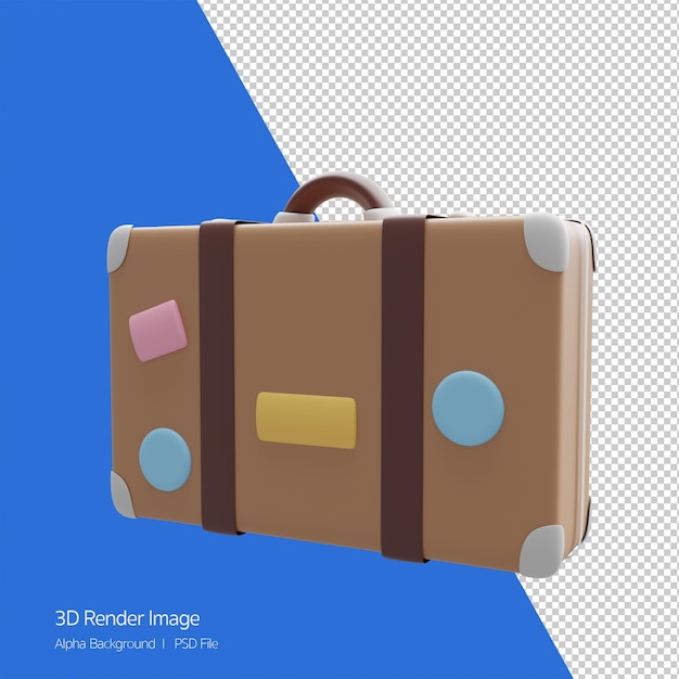 Concepto de viaje ilustración de renderizado 3d de equipaje