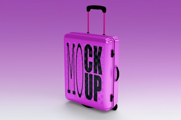 Concepto de viaje y vacaciones con maqueta de maleta.