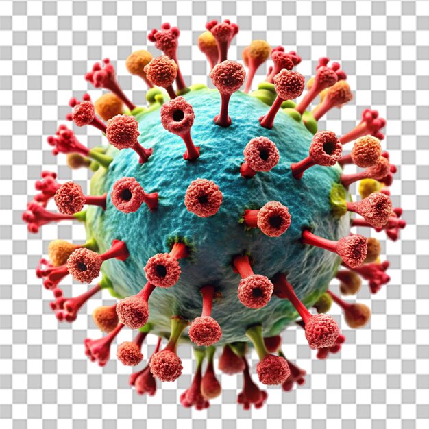El concepto de virus y enfermedad infecciosa aislado en un fondo transparente