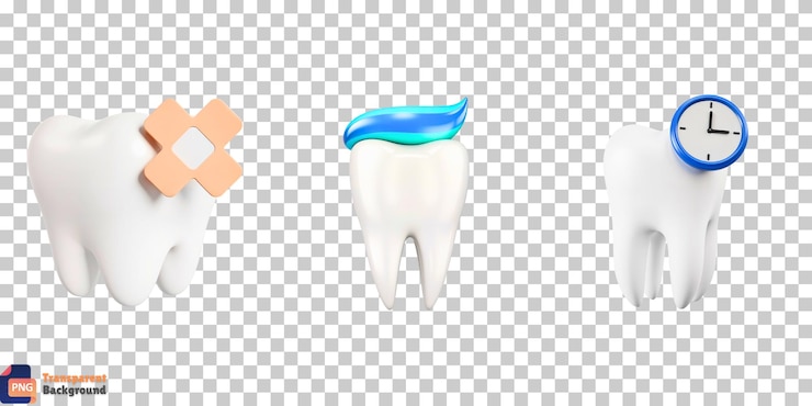 PSD conceptos de cuidado dental representados por íconos que muestran la salud y el mantenimiento