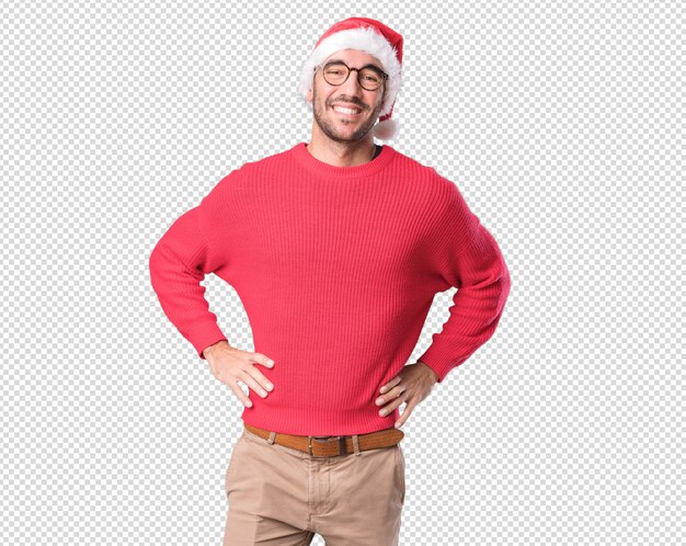 PSD conceptos de navidad - hombre joven gesticulando