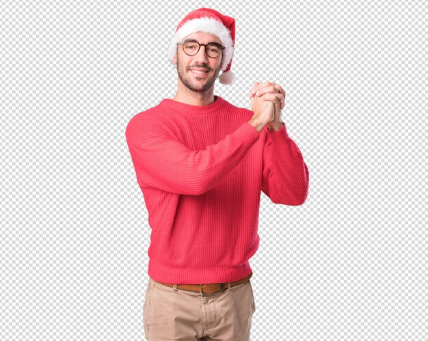 Conceptos de Navidad - hombre joven gesticulando