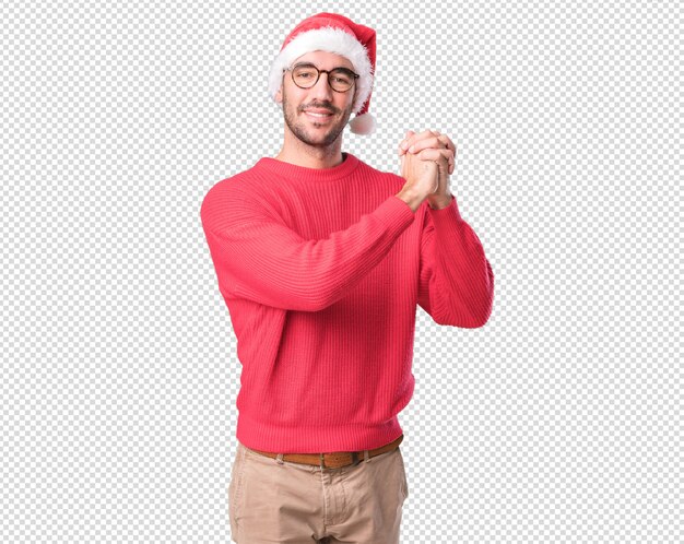 PSD conceptos de navidad - hombre joven gesticulando