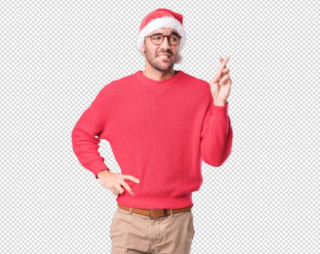 Conceptos de Navidad - hombre joven gesticulando