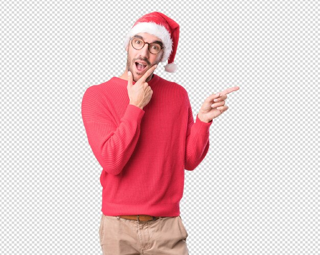 Conceptos de Navidad - hombre joven gesticulando