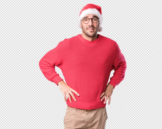 Conceptos de Navidad - hombre joven gesticulando