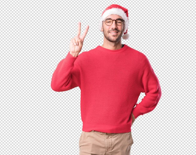 Conceptos de navidad - hombre joven gesticulando