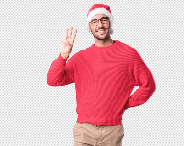 Conceptos de Navidad - hombre joven gesticulando