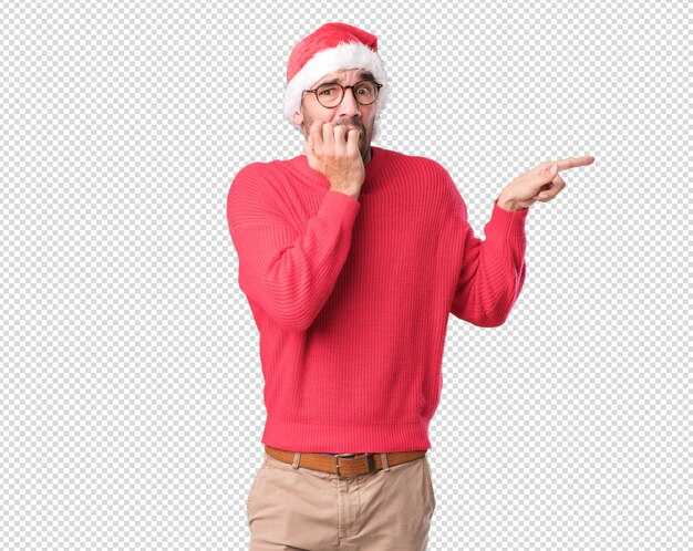 Conceptos de Navidad - hombre joven gesticulando