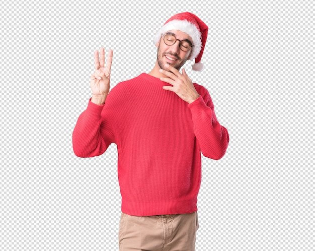 PSD conceptos de navidad - hombre joven gesticulando