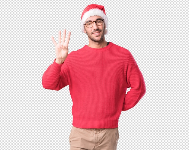 Conceptos de navidad - hombre joven gesticulando