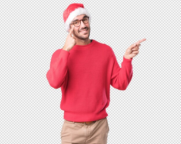 Conceptos de navidad - hombre joven gesticulando