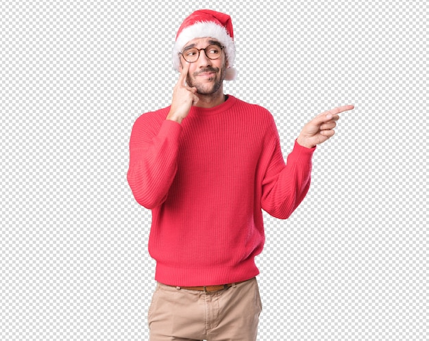 Conceptos de Navidad - hombre joven gesticulando