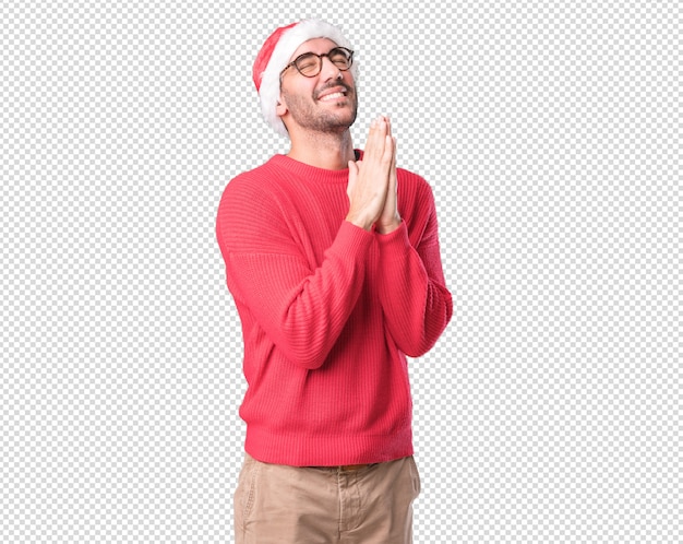 Conceptos de Navidad - hombre joven gesticulando