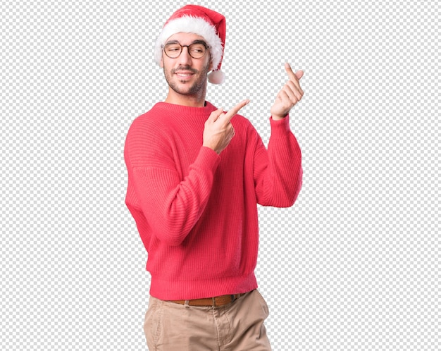 Conceptos de Navidad - hombre joven gesticulando
