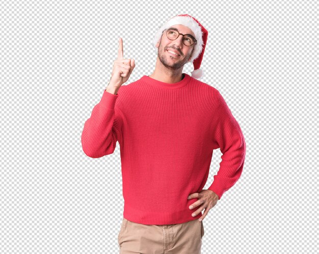 Conceptos de Navidad - hombre joven gesticulando