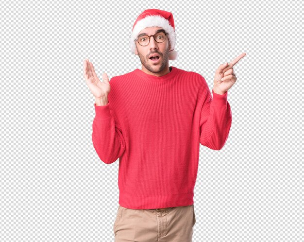 Conceptos de Navidad - hombre joven gesticulando