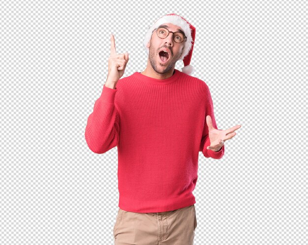 Conceptos de Navidad - hombre joven gesticulando