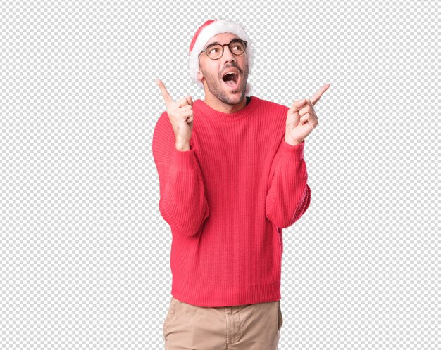Conceptos de Navidad - hombre joven gesticulando