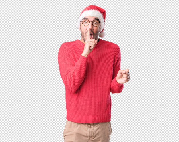 Conceptos de Navidad - hombre joven gesticulando
