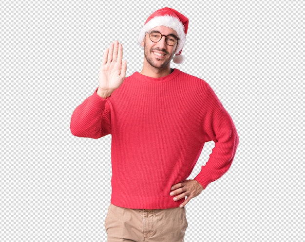 Conceptos de Navidad - hombre joven gesticulando