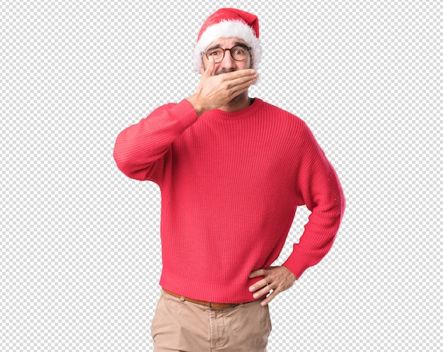 Conceptos de Navidad - hombre joven gesticulando