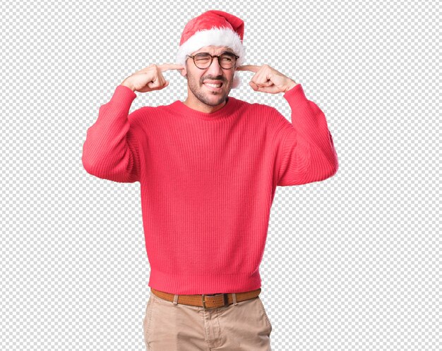 Conceptos de Navidad - hombre joven gesticulando