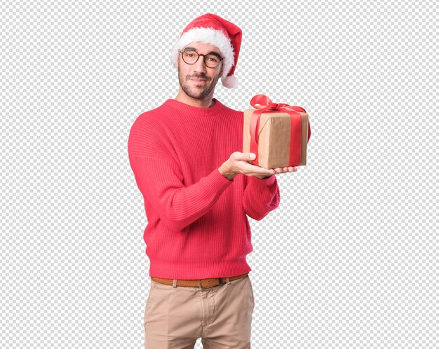 PSD conceptos de navidad - hombre joven gesticulando