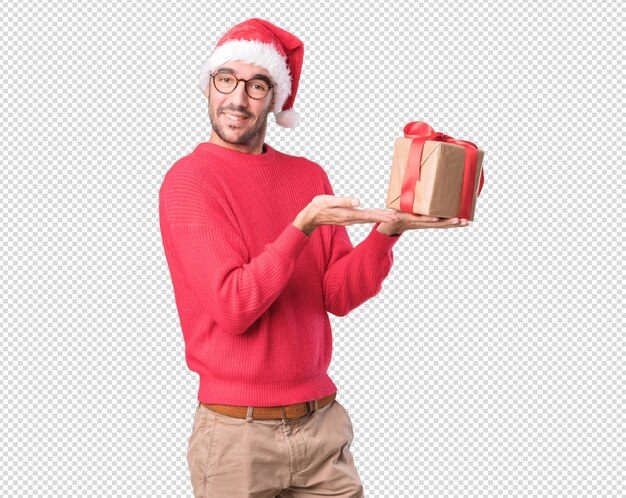 Conceptos de Navidad - hombre joven gesticulando