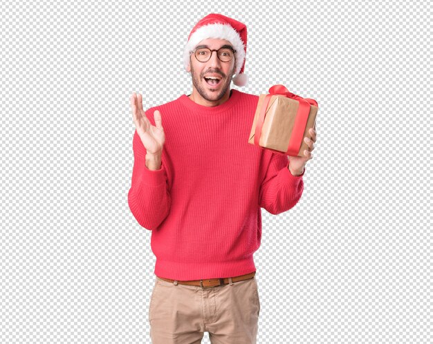 Conceptos de Navidad - hombre joven gesticulando