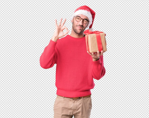 Conceptos de Navidad - hombre joven gesticulando