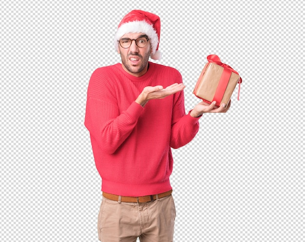 Conceptos de Navidad - hombre joven gesticulando